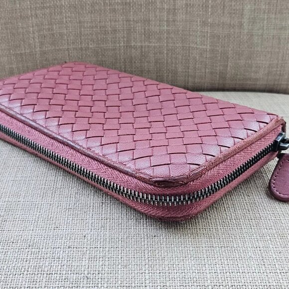 Bottega Veneta Clutch Wallet Cardholder Lambskin Zippy Zip Around Purse Italy - Picture 2 of 12